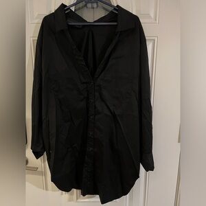 Kendall & Kylie black dress button down / large flowy top.